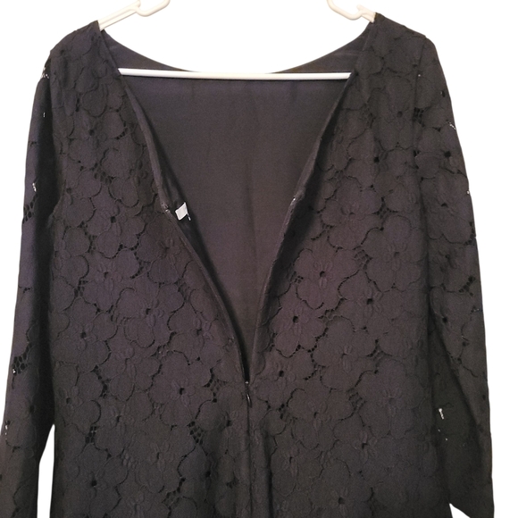 DVF Diane Von Furstenberg Sarita Flower Lace Dress in Black, Size 12 - Picture 5 of 12
